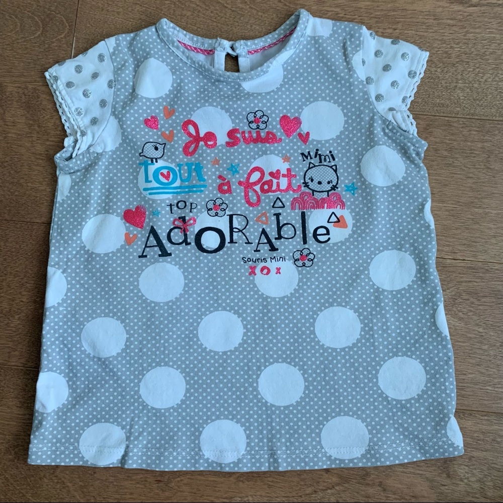 3/$10 SOURIS MINI Toddler girl short sleeve top 18m